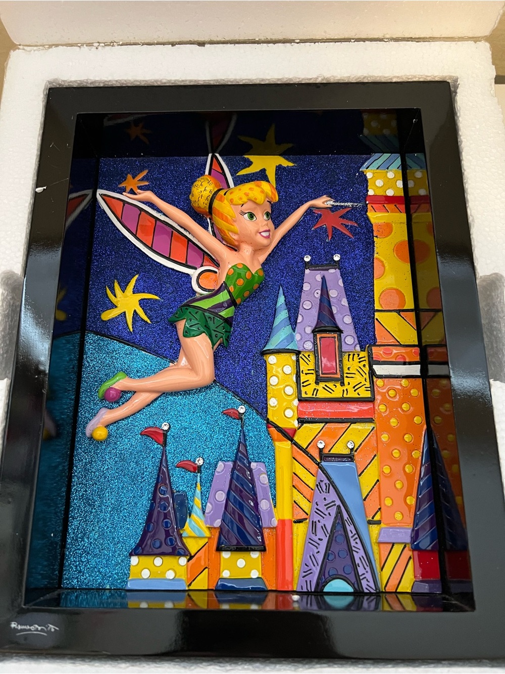 DISNEYLAND 60TH DIAMOND ANNIVERSARY BRITTO DISNEYLAND TINKERBELL SHADOWBOX
